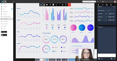 Web meeting with screen sharing